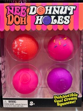 Needoh Dohnut Holes 4-Pack Teenie Donut Holes NEW IN BOX Sealed